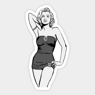 Marilyn Swmsuit line drawing Sticker